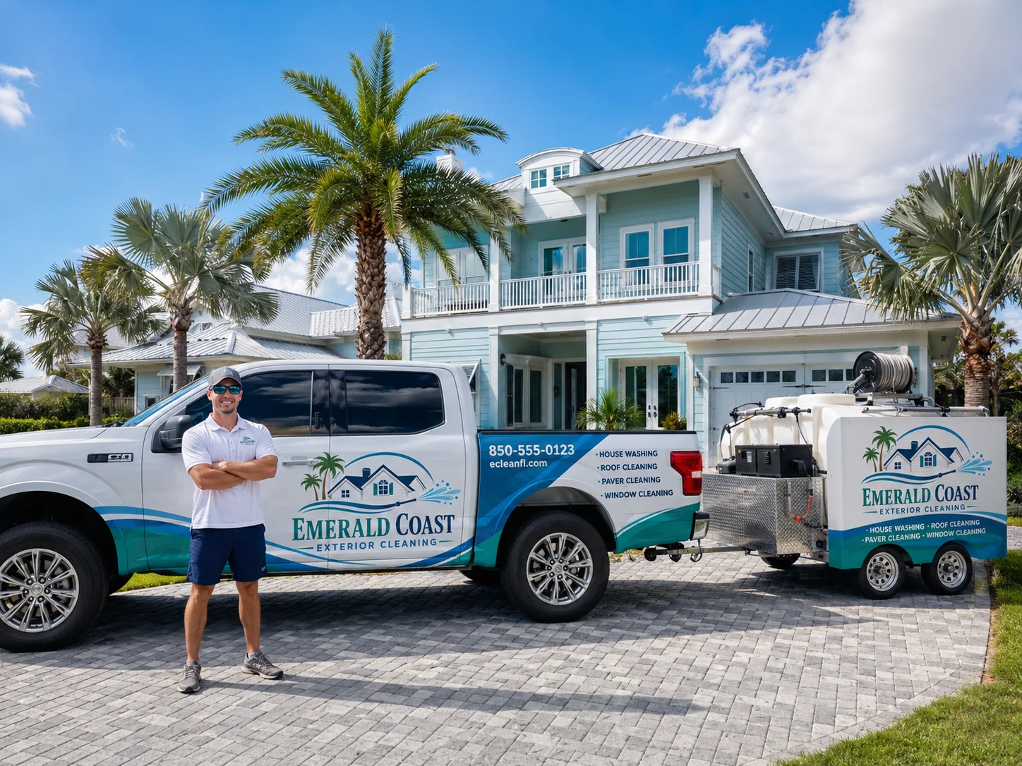 Exterior cleaning equipment at an Emerald Coast home